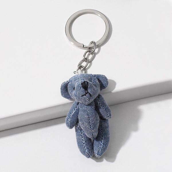 

Bear Charm Keychain, Blue