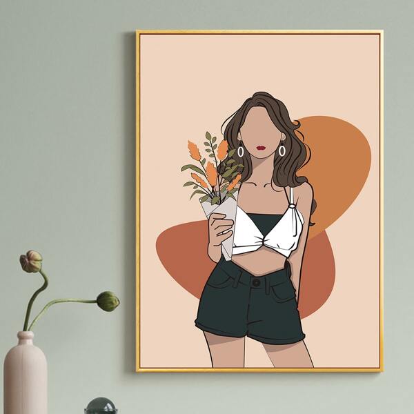

Figure Graphic Wall Painting Without Frame, Multicolor
