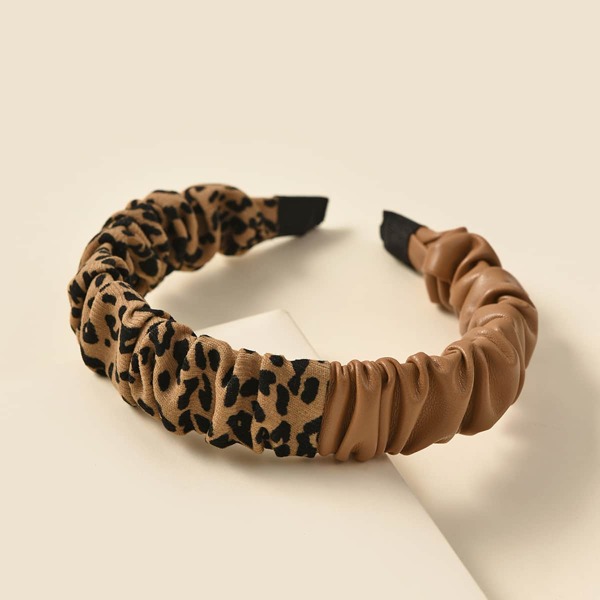 

Leopard Pattern Hair Hoop, Brown
