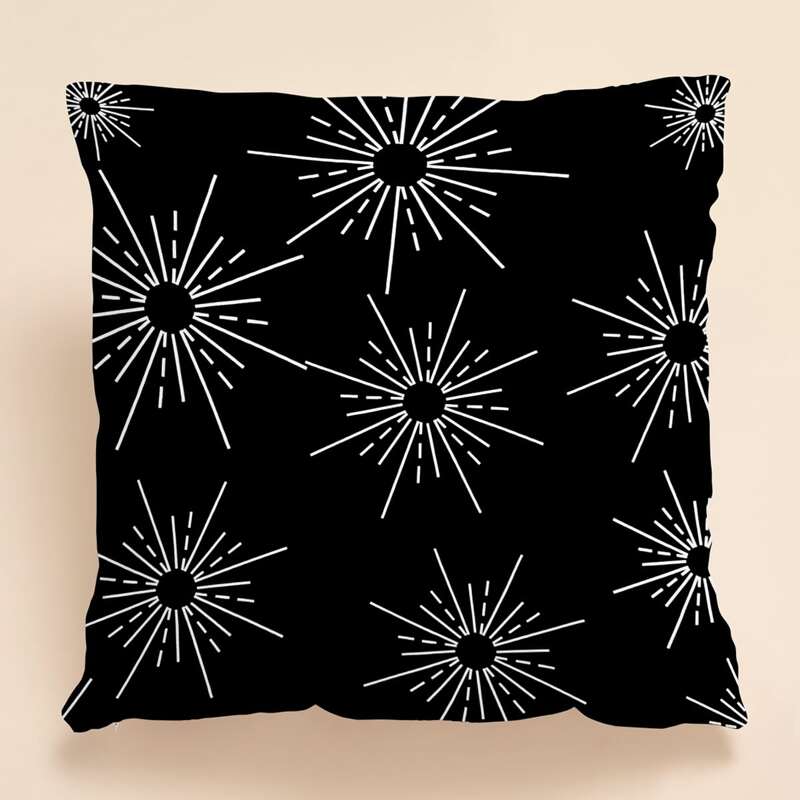 

Graphic Print Cushion Cover Without Filler, Black and white