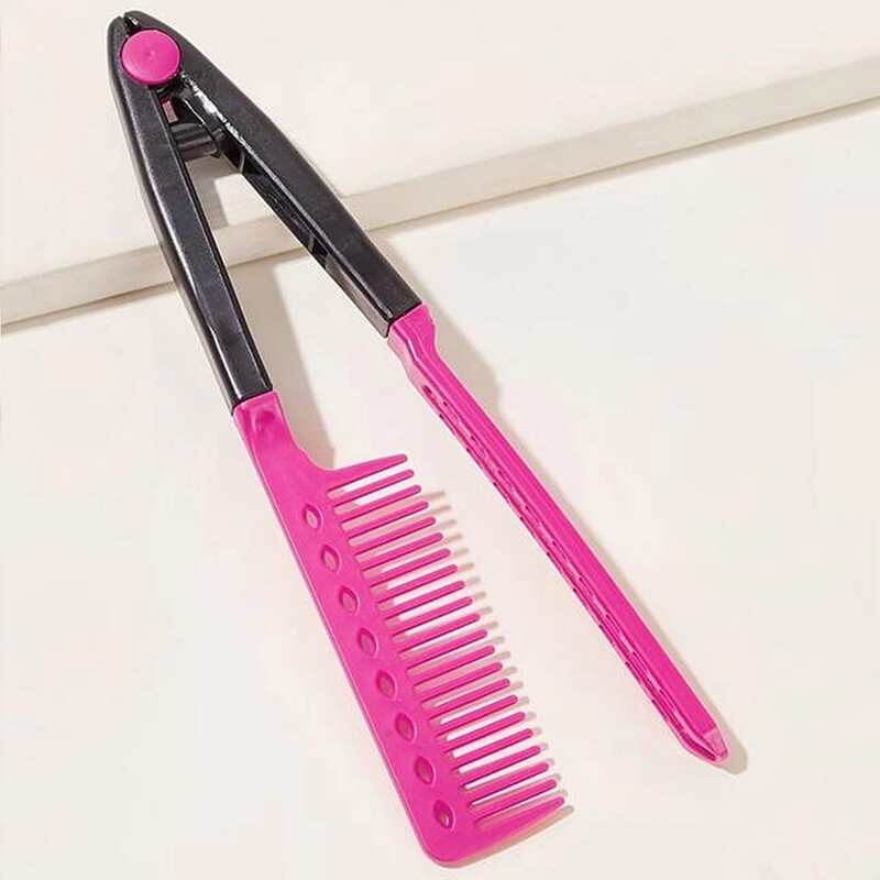 

1pc V Shaped Hair Straightening Comb, Multicolor