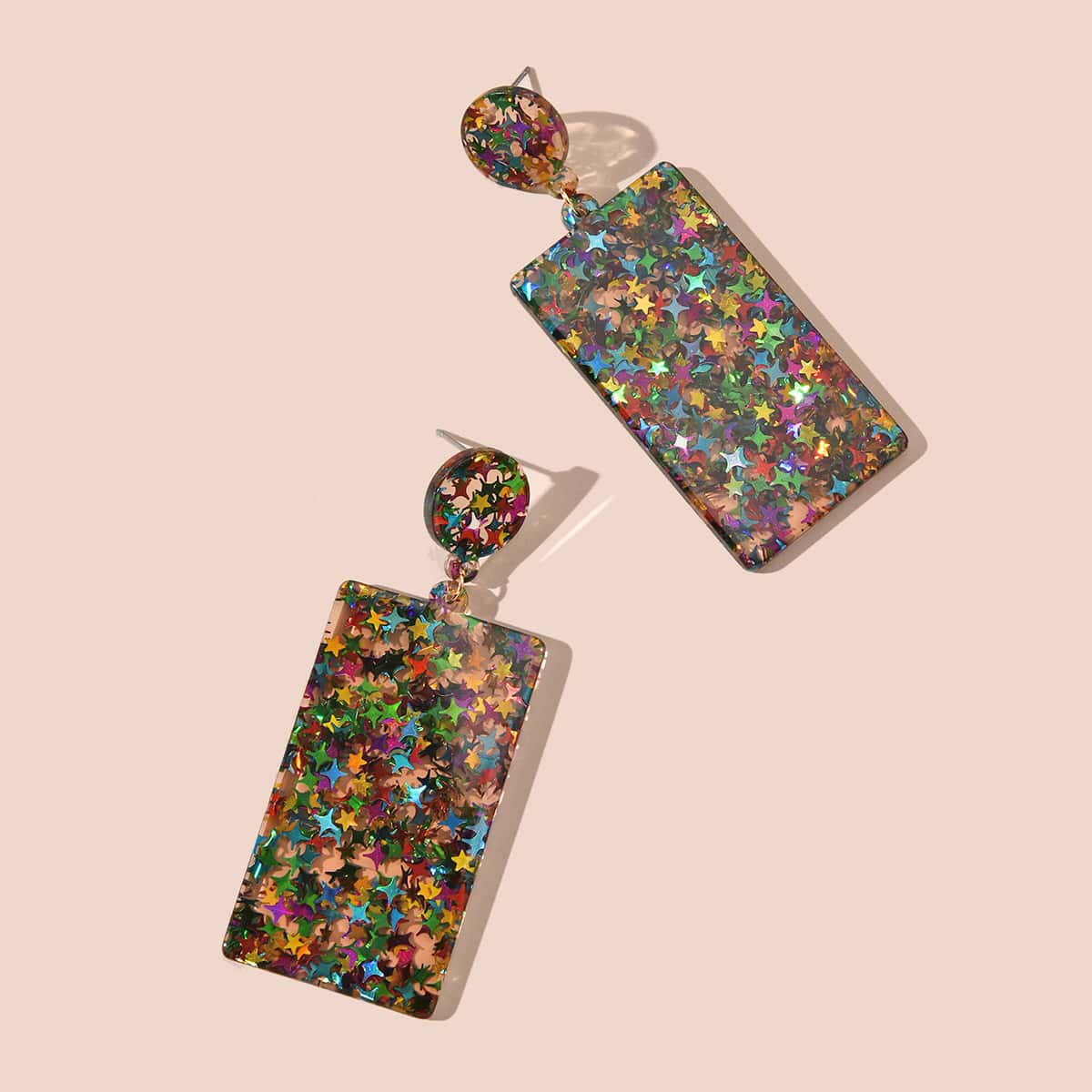 

Geo Drop Earrings, Multicolor