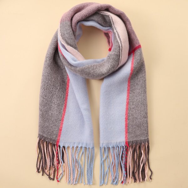

Color Block Fringe Hem Scarf, Multicolor