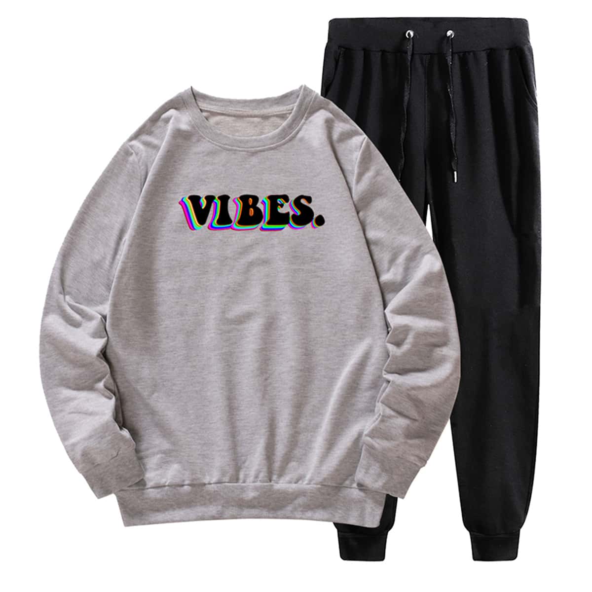 

Guys Letter Graphic Sweatshirt & Drawstring Sweatpants, Multicolor