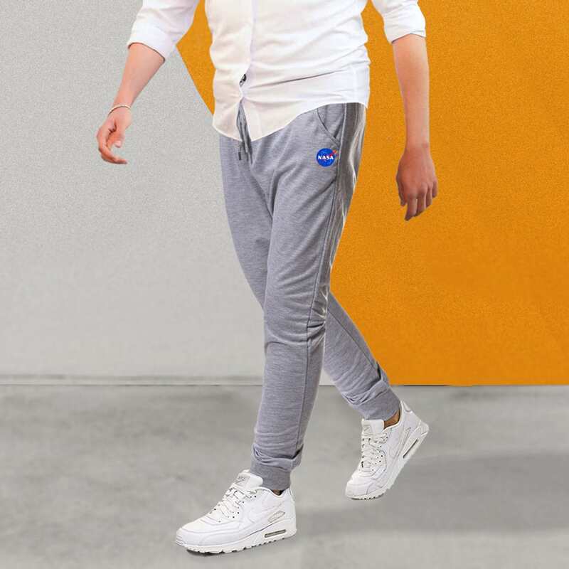 

Men Graphic Print Drawstring Waist Sweatpants, Grey