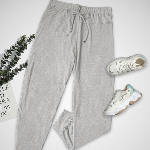 

Plus Solid Knot Front Sweatpants, Light grey