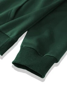 Manfinity Campus Court Capucha con cordón con letra - Verde Oscuro - Ver 6