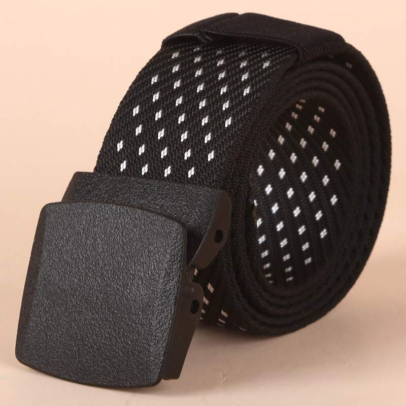 

Dot Buckle Tape Belt, Black