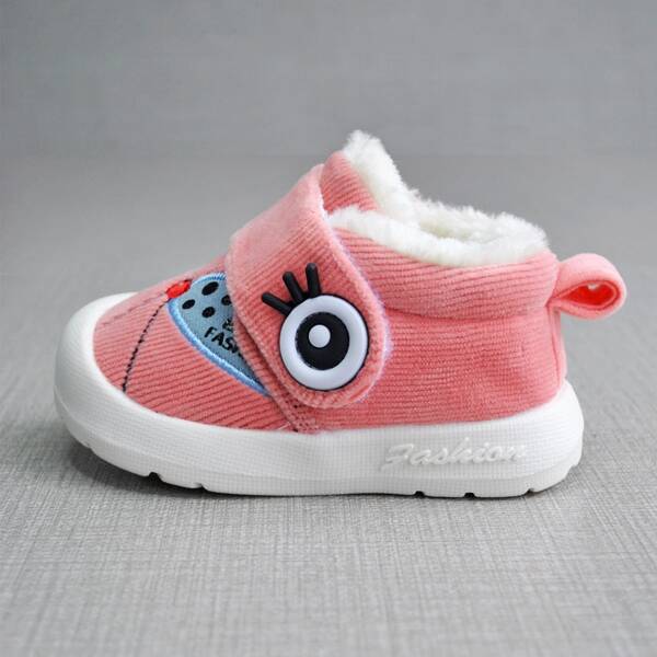 

Toddler Girls Velcro Strap Faux Fur Lined Sneakers, Pink