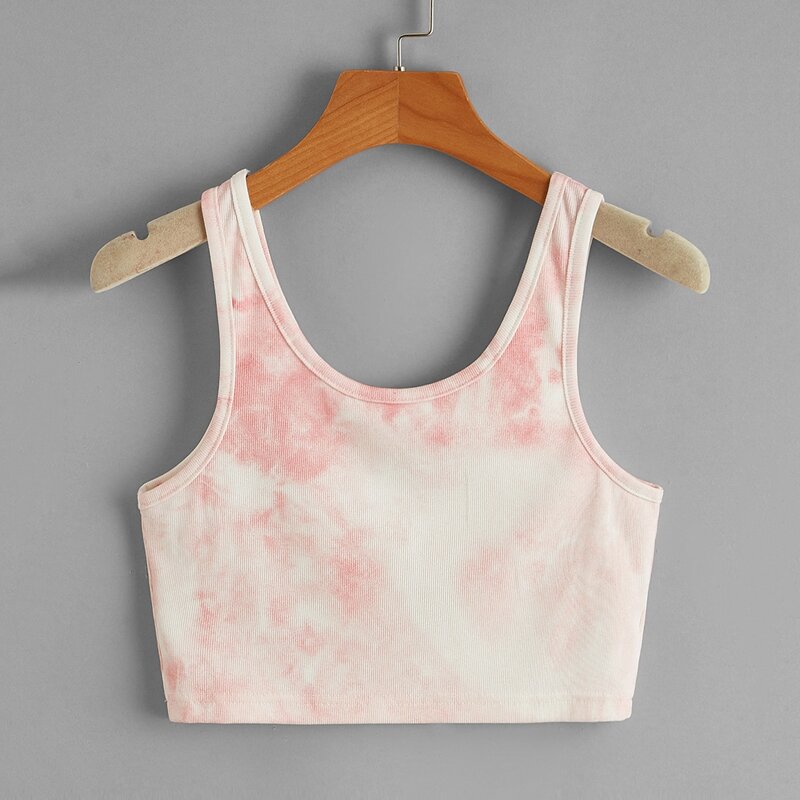 

Tie Dye Crop Tank Top, Baby pink