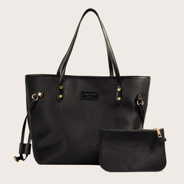 

Minimalist Tote Bag With Purse, Black