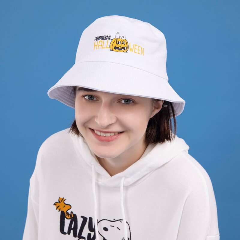 

Halloween Pumpkin Bucket Hat, White