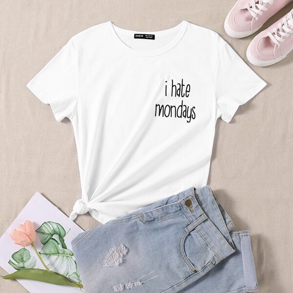 

Slogan Graphic Top, White
