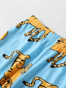 Toddler Boys Letter & Cartoon Graphic PJ Set - Baby Blue - View 4