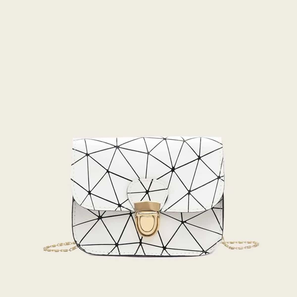 

Geo Chain Crossbody Bag, White