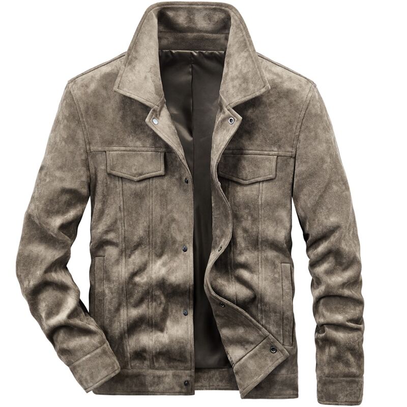 

Guys Single Breasted Suede Jacket, Mocha brown