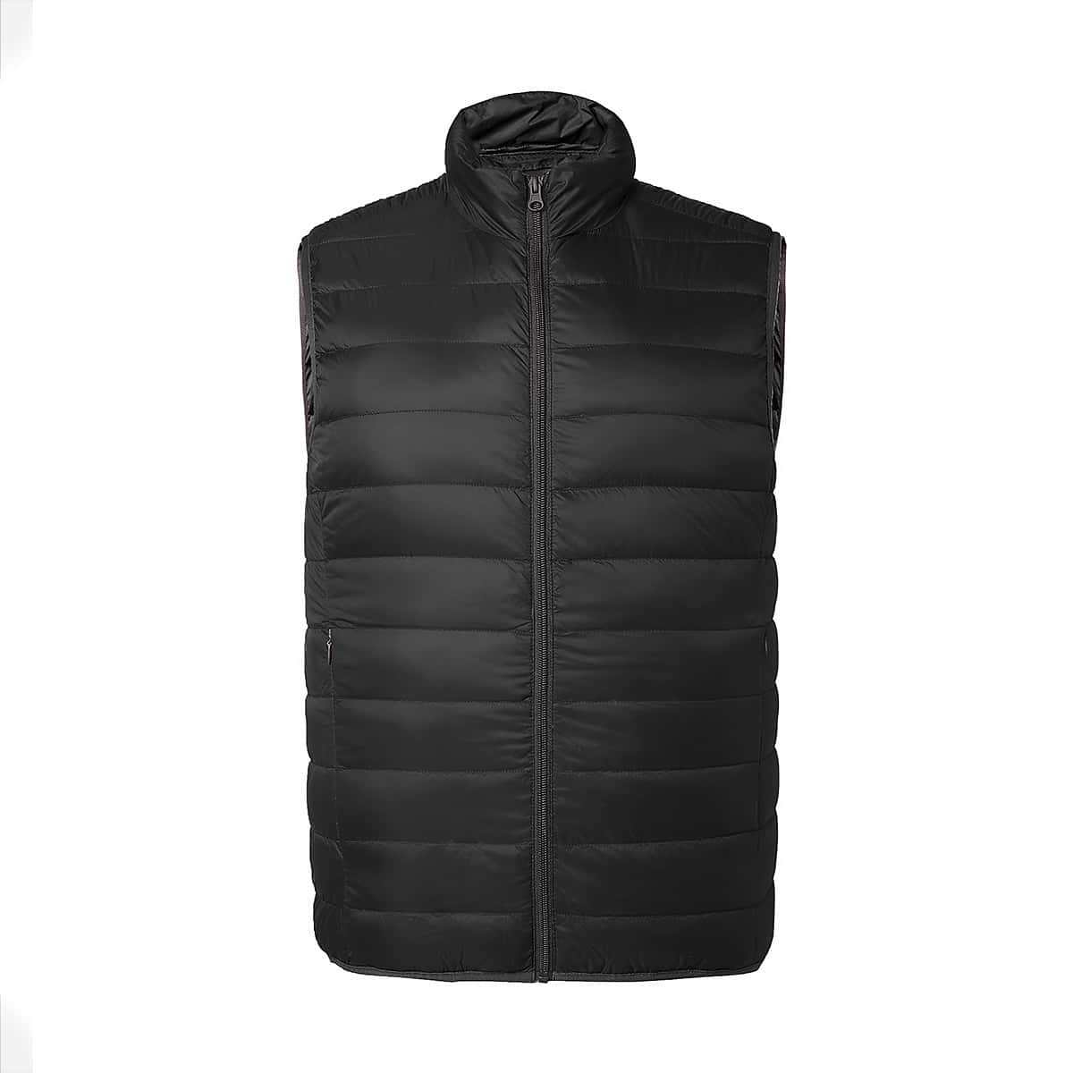 

Men Zip Up Down Vest Coat, Black