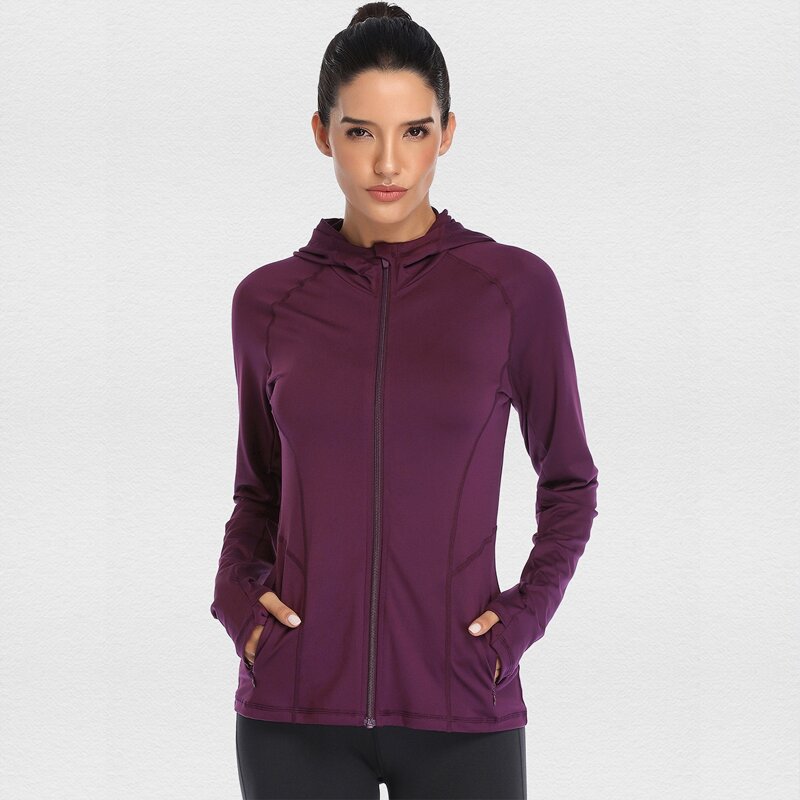 

Zip Up Hooded Sports Jacket, Purple