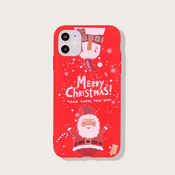 

Рождественский чехол для iPhone с Санта-Клаусом, Красный
