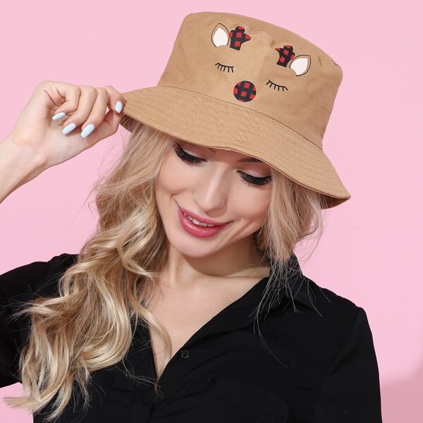 

Cartoon Graphic Bucket Hat, Brown