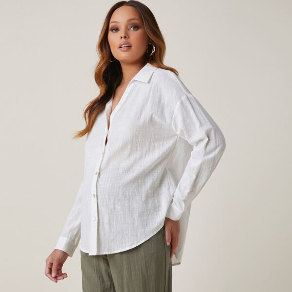 

Maternity Collared Drop Shoulder Blouse, White