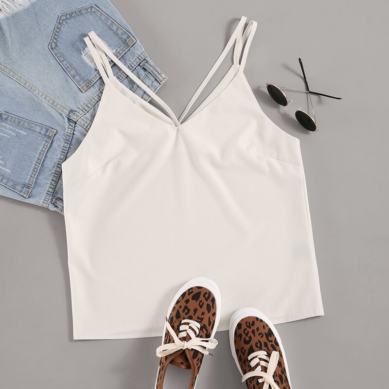 

Solid Cami Top, White