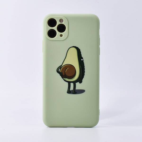 

Cartoon Avocado iPhone Case, Green