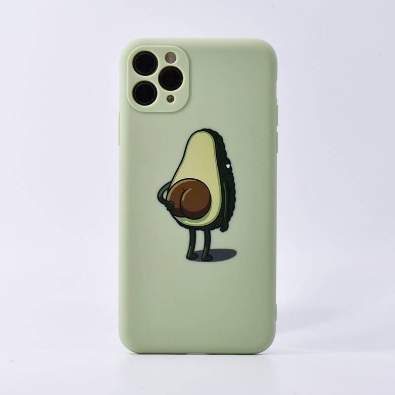 

Cartoon Avocado iPhone Case, Green
