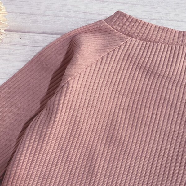 

Baby Unisex Rib-Knit Popper Jumpsuit, Dusty pink