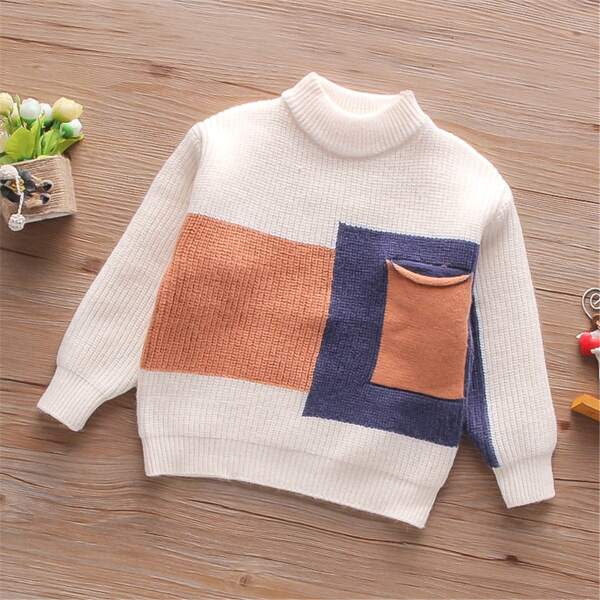 

Toddler Boys Colorblock Mock Neck Sweater, Multicolor