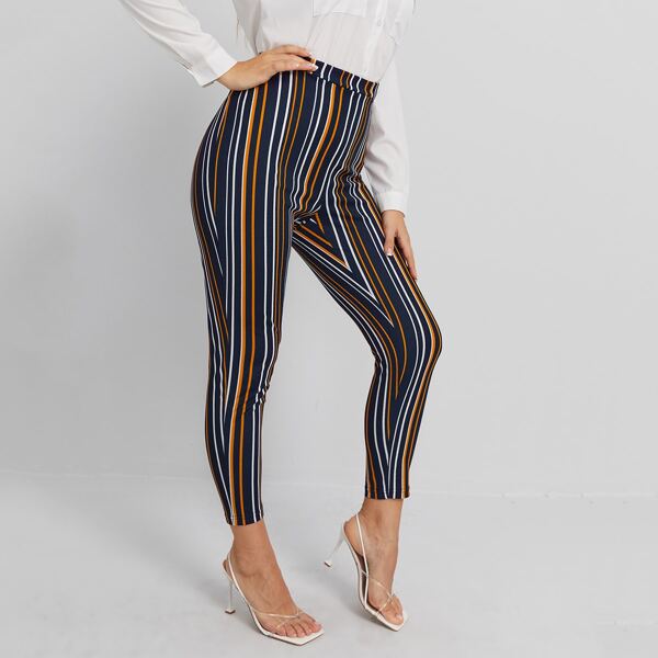 

Plus Stripe Cropped Leggings, Multicolor