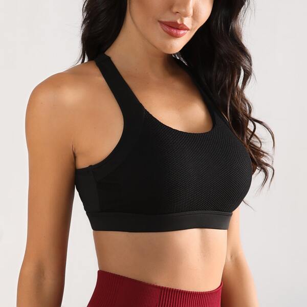 

Criss Cross Back Sports Bra, Black