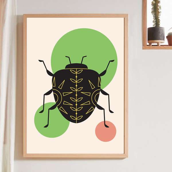 

Insect Print Wall Painting Without Frame, Multicolor