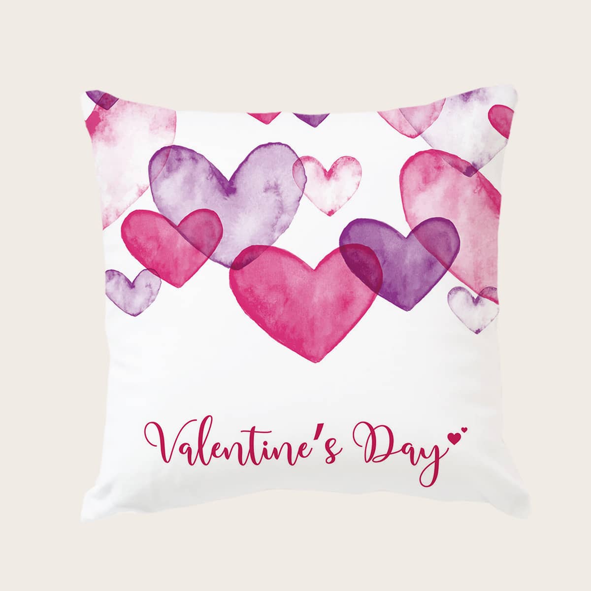 

Heart Print Cushion Cover Without Filler, Multicolor