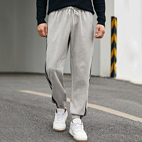 

Men Side Stripe Sweatpants, Light grey
