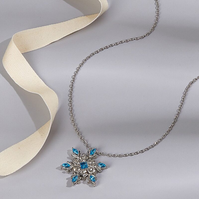 

Rhinestone Snowflake Chain Necklace, Silver