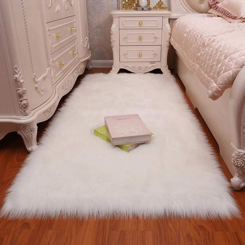 

Rectangle Plush Carpet, White