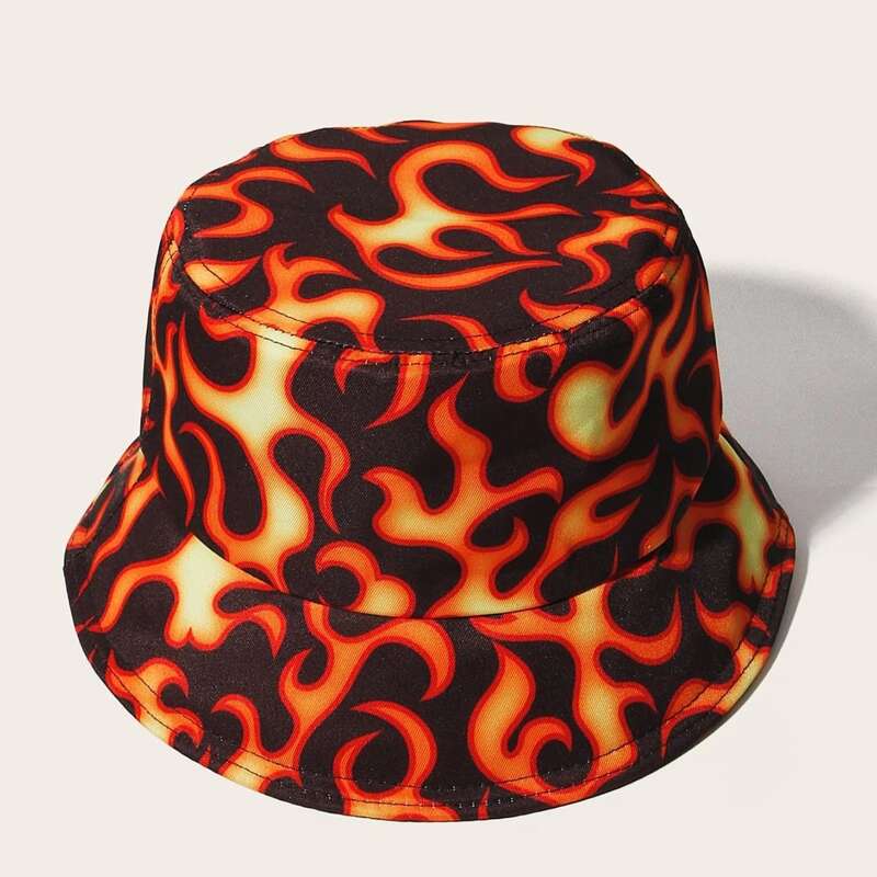 

Guys Flame Print Bucket Hat, Multicolor