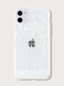 Abstract Girl Clear Case Compatible With iPhone - Clear - View 1