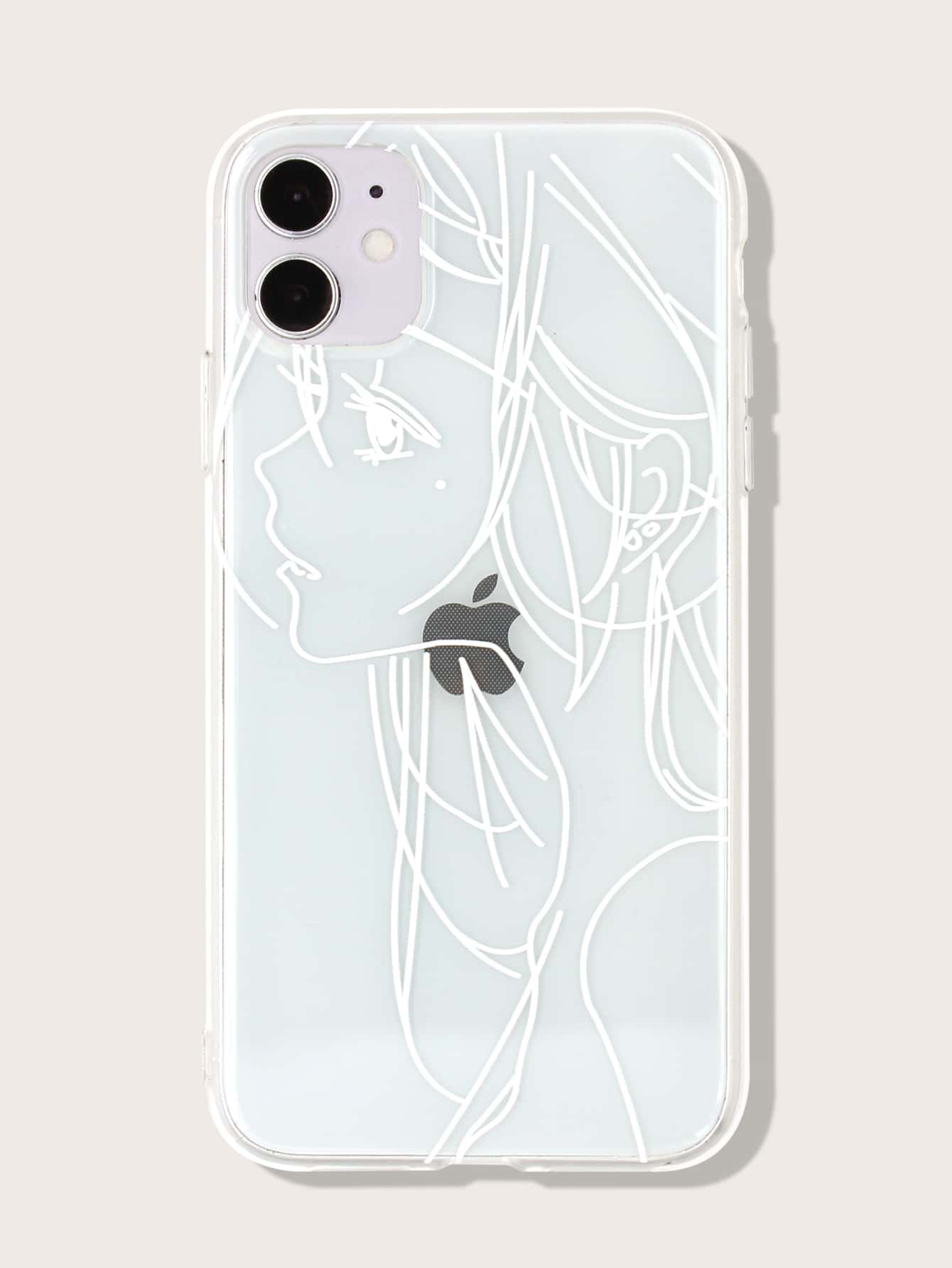 Abstract Girl Clear Case Compatible With iPhone - Clear - View 1
