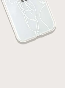 Abstract Girl Clear Case Compatible With iPhone - Clear - View 3