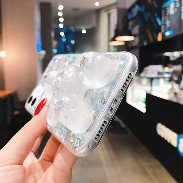 

Чехол для iPhone с 3D медведемя, Серебряные