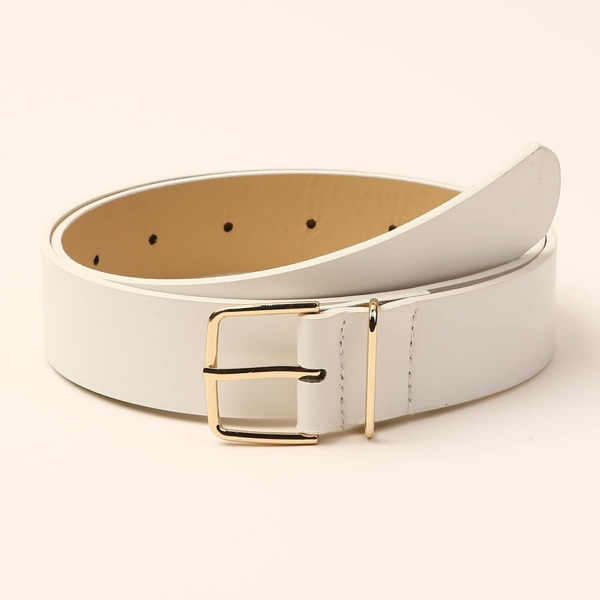 

Metal Buckle Belt, White