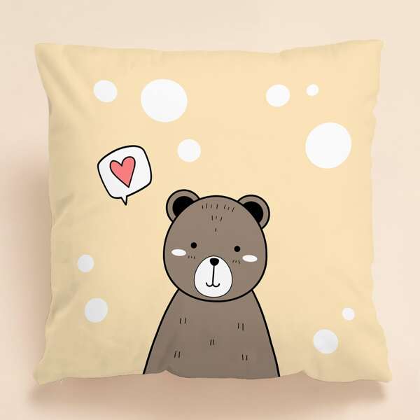 

Kids Bear Print Cushion Cover Without Filler, Multicolor