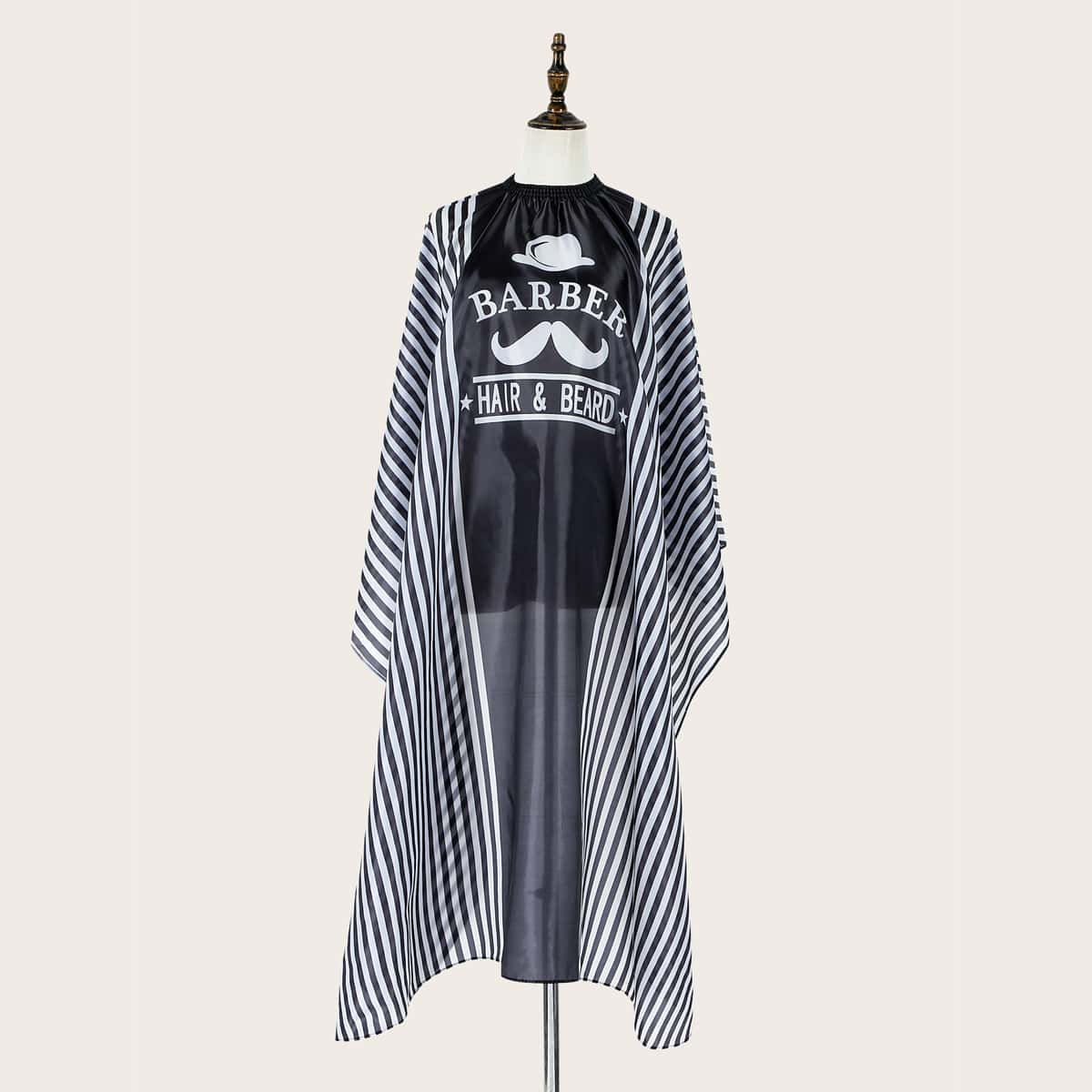 

1pc Striped Pattern Salon Haircut Cape, Multicolor