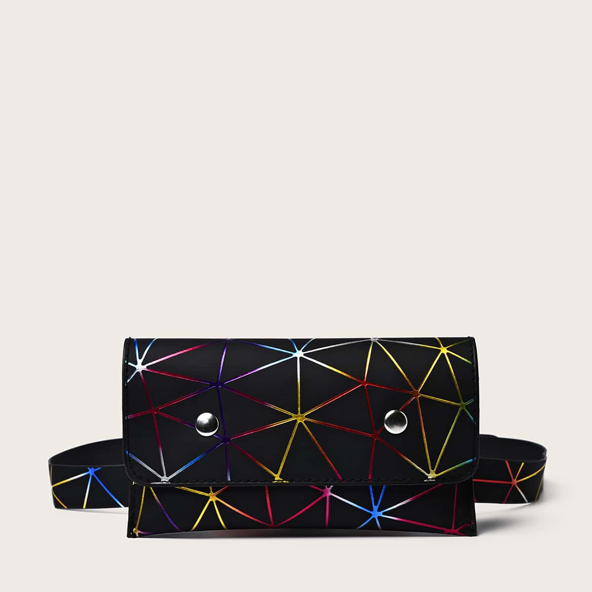 

Holographic Geo Belt Bag, Black
