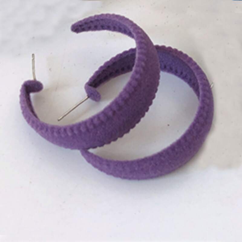 

Simple Cuff Hoop Earrings, Purple