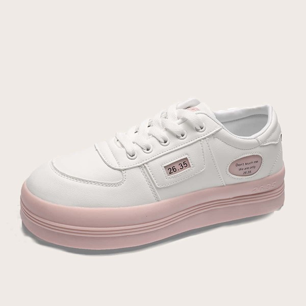 

Lace Up Front Chunky Sneakers, White
