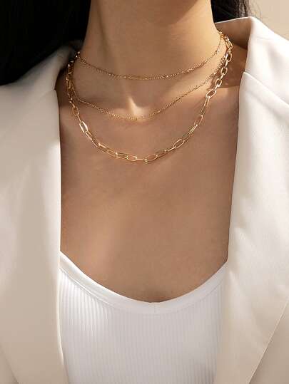 2pcs Simple Chain Necklace