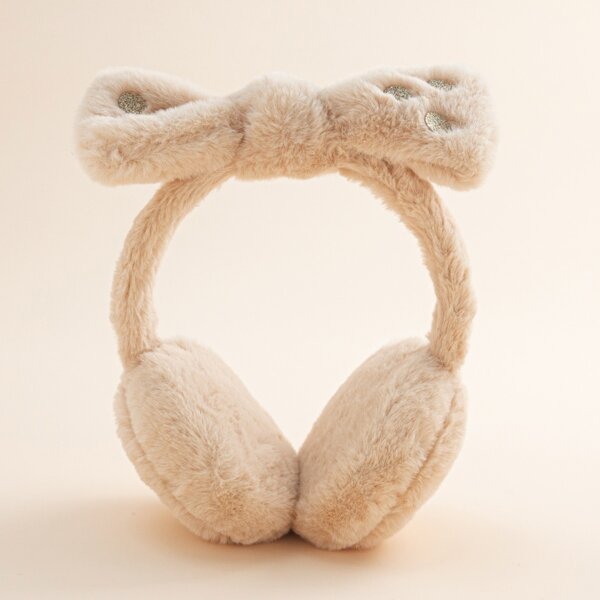 

Bow Decor Fluffy Earmuffs, Apricot